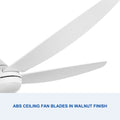 56 In Intergrated Led Ceiling Fan Lighting With White Abs Blade White Abs