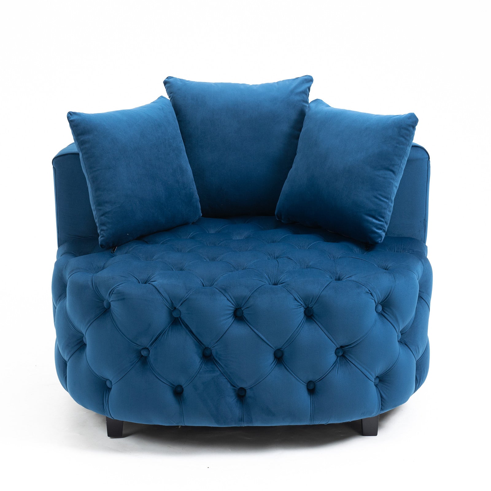 Accent Chair Classical Barrel Chair For Living Room Modern Leisure Sofa Chair Blue Blue Foam Velvet