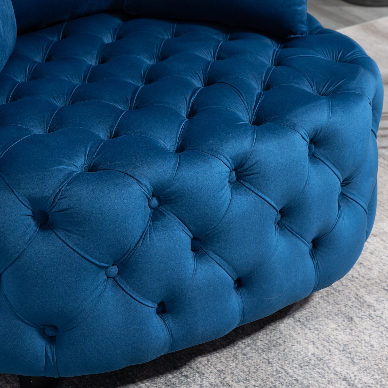 Accent Chair Classical Barrel Chair For Living Room Modern Leisure Sofa Chair Blue Blue Foam Velvet