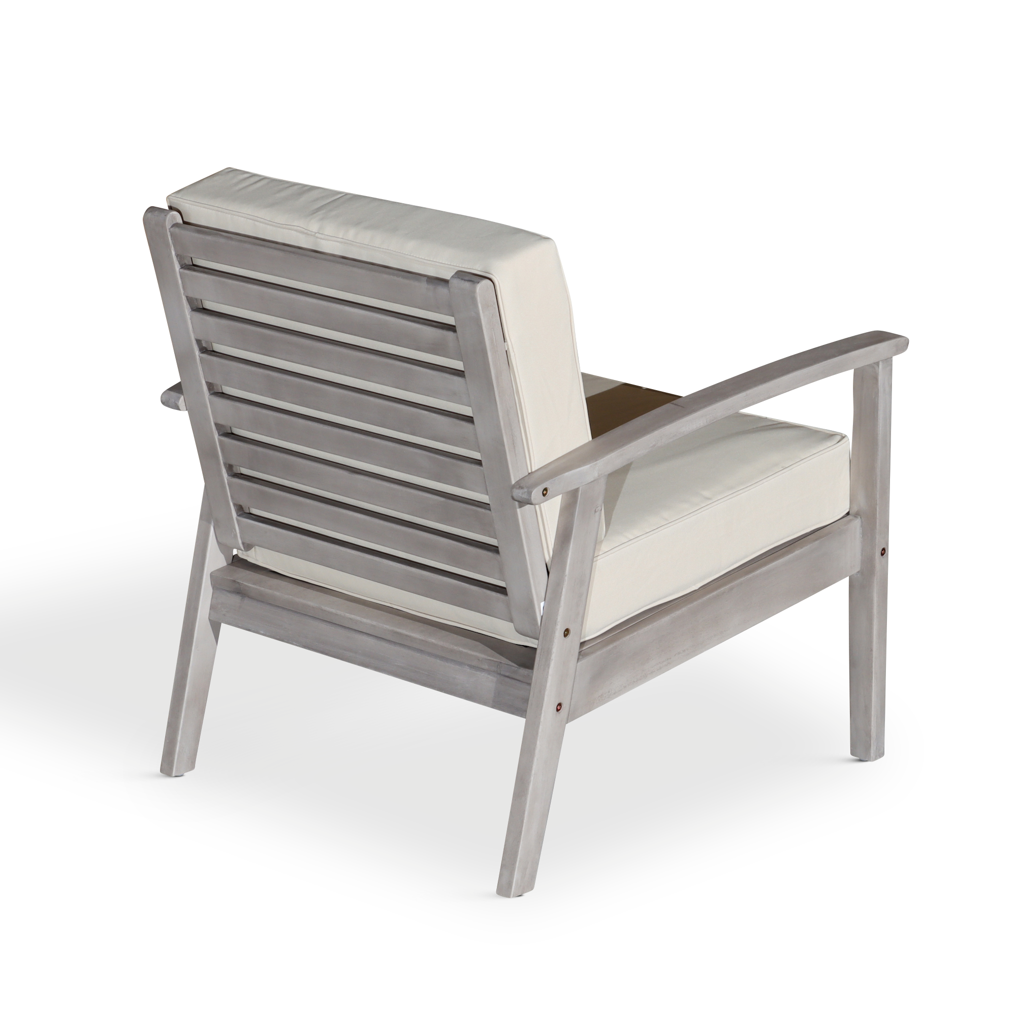 Deep Seat Eucalyptus Chair Silver Gray Finish silver+grey-eucalyptus