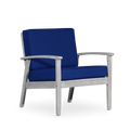 Deep Seat Eucalyptus Chair, Silver Gray Finish, Navy Cushions Silver Grey Eucalyptus
