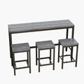 Modern Design Kitchen Dining Table, Pub Table, Long Dining Table Set With 3 Stools, Easy Assembly, Gray Same Sku:W75753845 Gray Mdf