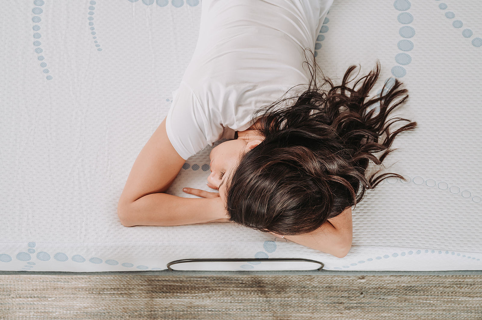 8" Memory Foam Mattress Twin In White Light Blue Multicolor Polyurethane