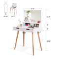 Wooden Mirror Vanity Desk Makeup Table,White White Mdf