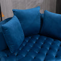 Accent Chair Classical Barrel Chair For Living Room Modern Leisure Sofa Chair Blue Blue Foam Velvet