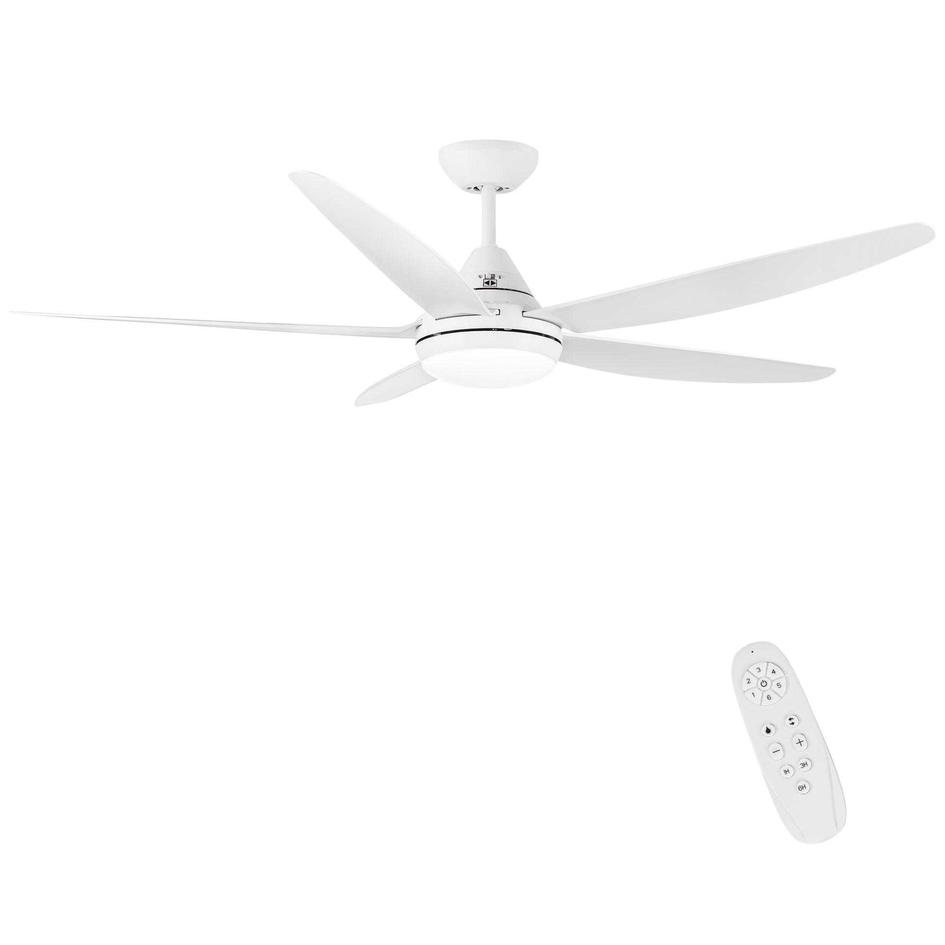 56 In Intergrated Led Ceiling Fan Lighting With White Abs Blade White Abs