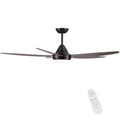 56 In Intergrated Led Ceiling Fan Lighting With Brown Wood Grain Abs Blade Black Brown Abs