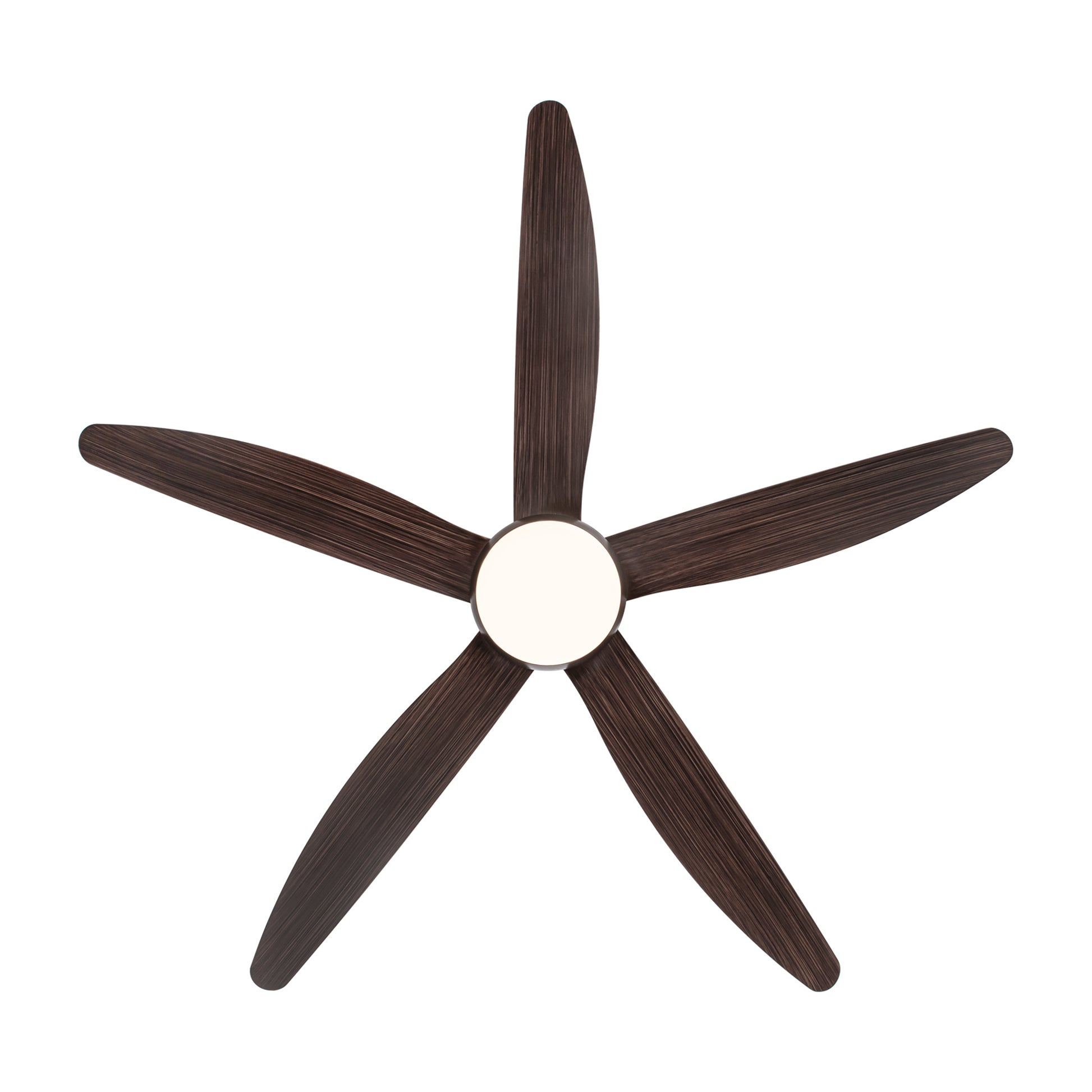 56 In Intergrated Led Ceiling Fan Lighting With Brown Wood Grain Abs Blade Black Brown Abs