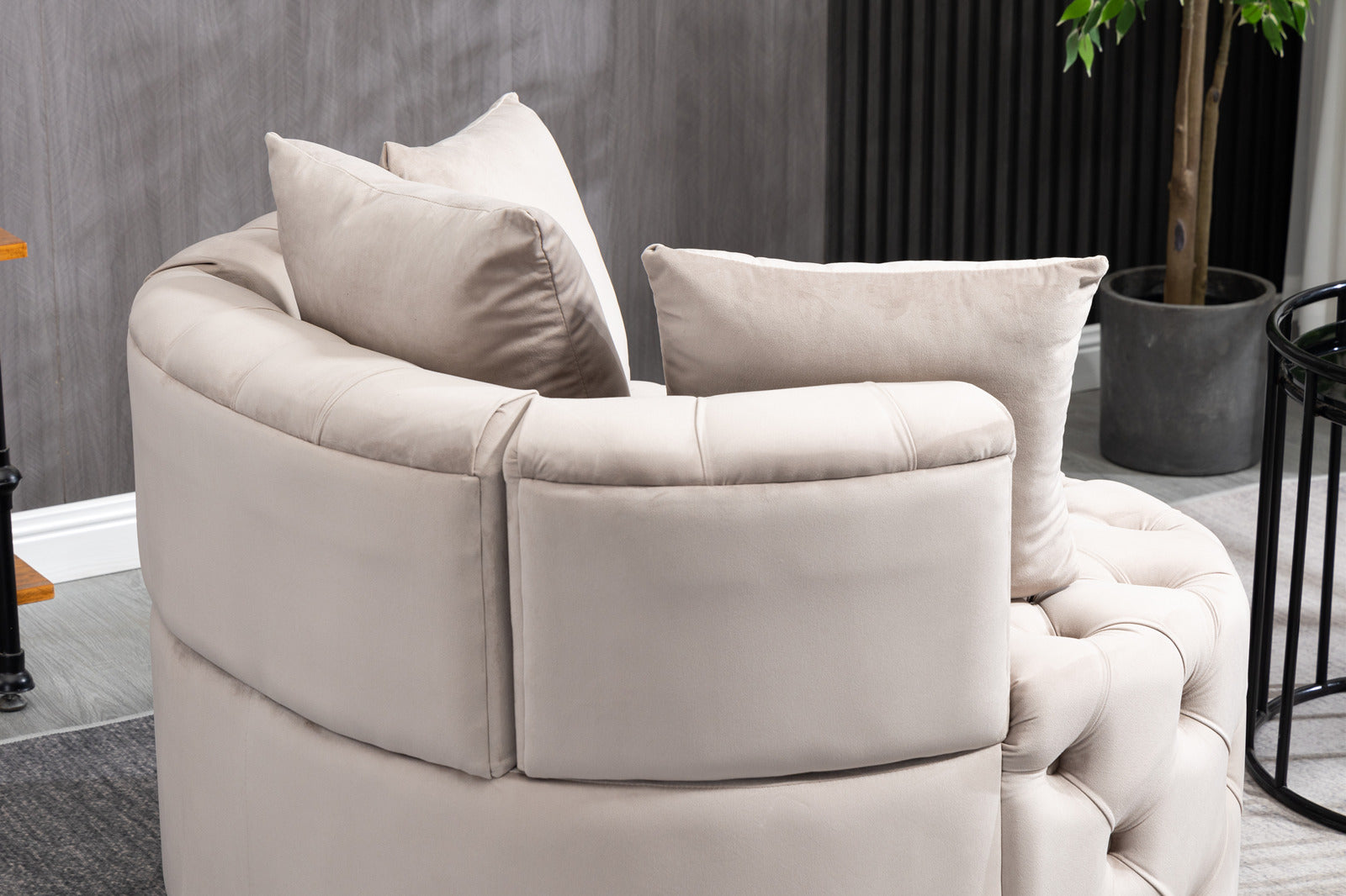 Accent Chair Classical Barrel Chair For Living Room Modern Leisure Sofa Chair Khaki Khaki Foam Velvet