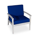 Deep Seat Eucalyptus Chair, Silver Gray Finish, Navy Cushions Silver Grey Eucalyptus