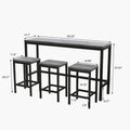 Modern Design Kitchen Dining Table, Pub Table, Long Dining Table Set With 3 Stools, Easy Assembly, Gray Same Sku:W75753845 Gray Mdf