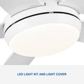 56 In Intergrated Led Ceiling Fan Lighting With White Abs Blade White Abs