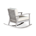 Eucalyptus Rocking Chair With Cushions, Driftwood Gray Finish, Dark Green Cushions Gray Eucalyptus