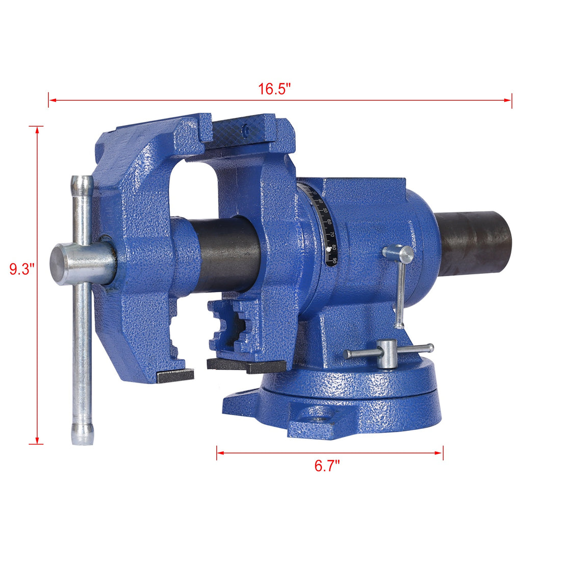 5" Multi Jaw Rotating Bench Vise ,Multipurpose Vise Bench,360 Degree Rotation Clamp On Vise With Swivel Base And Head ,5Inch Blue Blue Metal