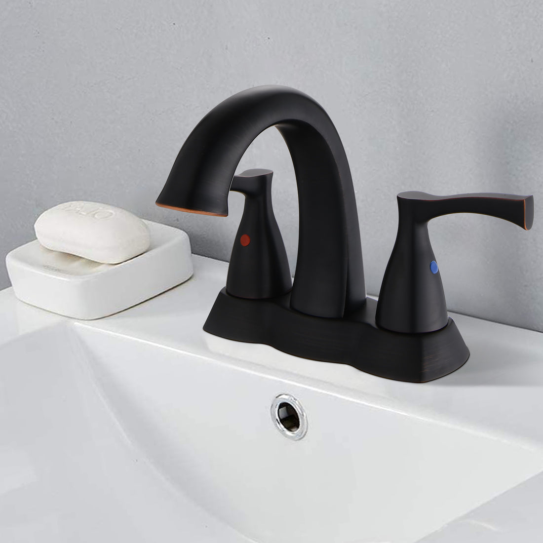2 Handle 4 Inch Centerset Bathroom Sink Faucet
