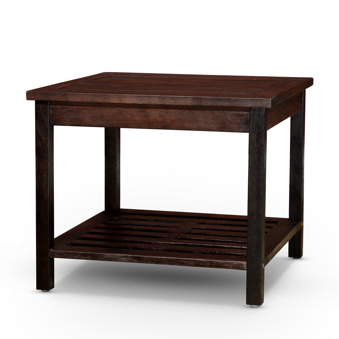 Longs Peak Eucalyptus 2 Shelf Side Table, Espresso Espresso Eucalyptus