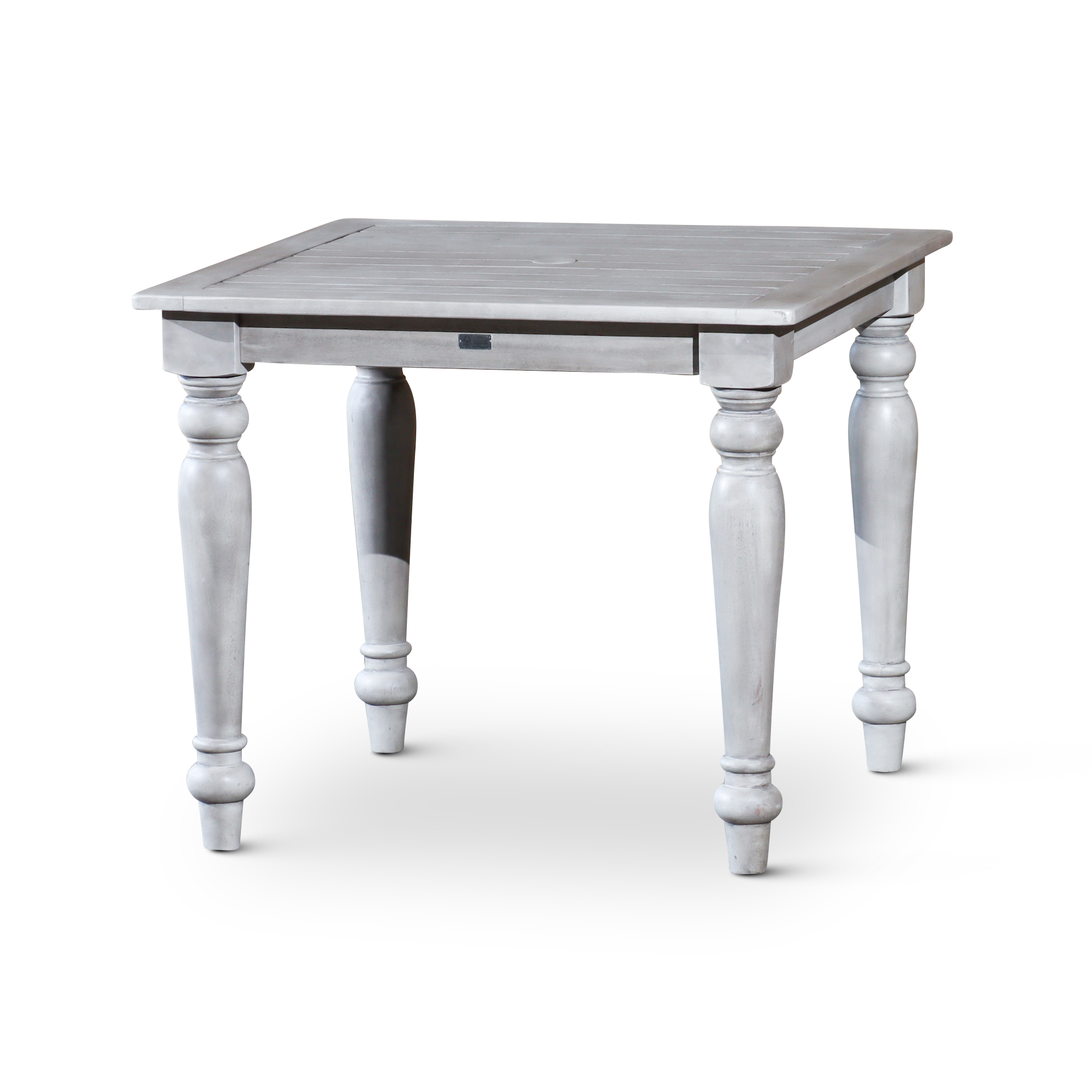 Square Dining Table silver+grey-solid wood