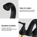 2 Handle 4 Inch Centerset Bathroom Sink Faucet With Pop Up Drain, Matte Black Matte Black Zinc