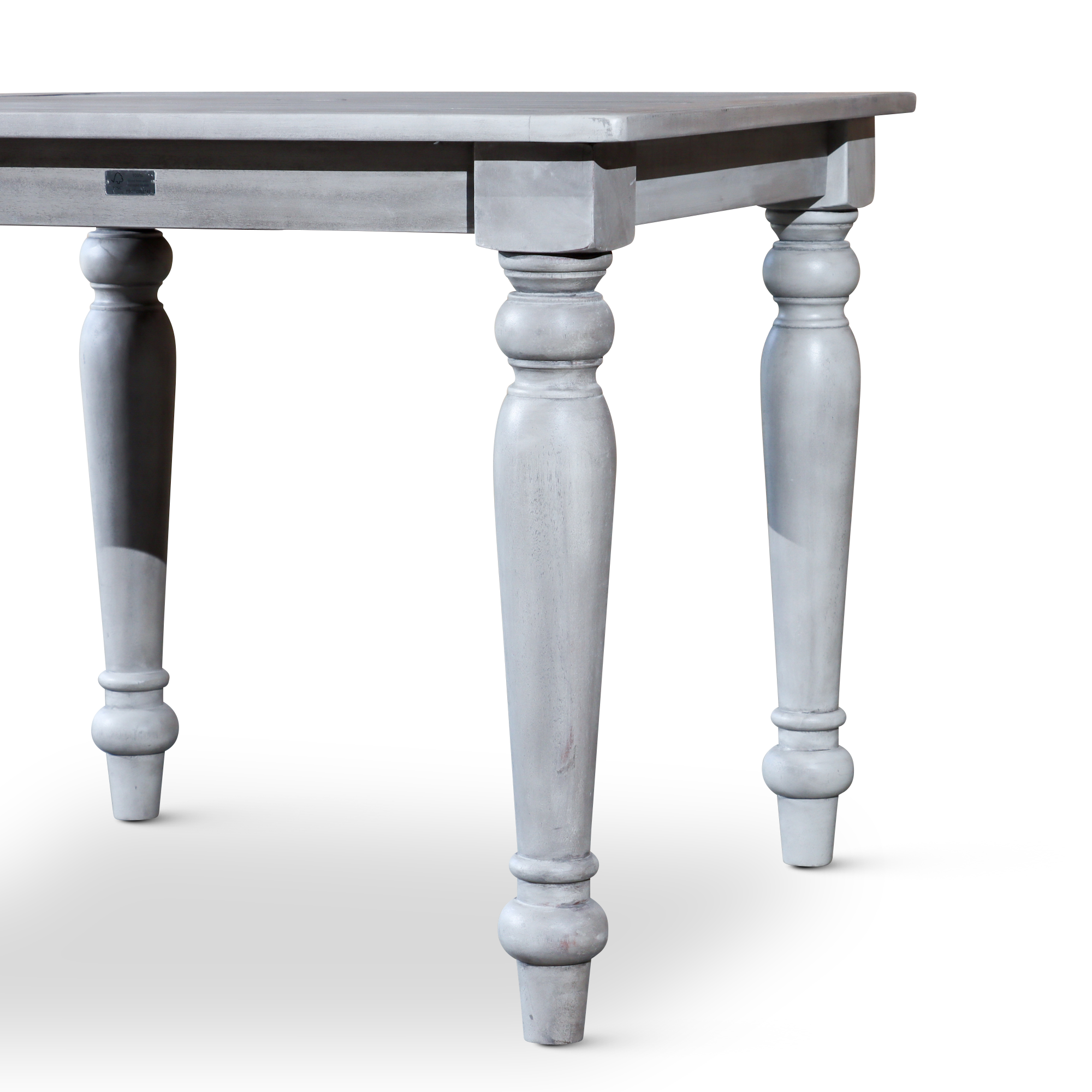 Square Dining Table silver+grey-solid wood