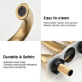 2 Handle 4 Inch Centerset Bathroom Sink Faucet With Pop Up Drain, Brushed Gold Brushed Gold Zinc