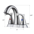 2 Handle 4 Inch Centerset Bathroom Sink Faucet With Pop Up Drain, Brushed Nickel Brushed Nickel Zinc