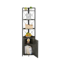 Corner Shelf 5 Tier With Storage Corner Cabinet -