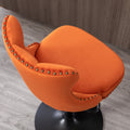 Swivel Velvet Barstools Adjusatble Seat Height From 25 33 Inch,17.7Inch Base, Modern Upholstered Bar Stools With Backs Comfortable Tufted For Home Pub And Kitchen Island,Orange,Set Of 2 Orange Dining Room American Design Foam Velvet