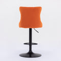 Swivel Velvet Barstools Adjusatble Seat Height From 25 33 Inch,17.7Inch Base, Modern Upholstered Bar Stools With Backs Comfortable Tufted For Home Pub And Kitchen Island,Orange,Set Of 2 Orange Dining Room American Design Foam Velvet