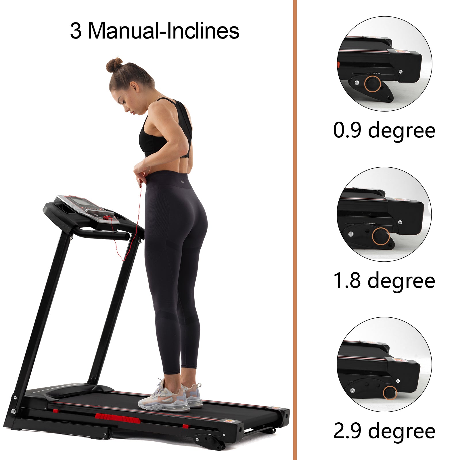 Folding Treadmills For Home 3.5Hp Portable Foldable With Incline, Electric Treadmill For Running Walking Jogging Exercise With 12 Preset Programs, Indoor Workout Training Space Save Apartment,App Black Stainless Steel