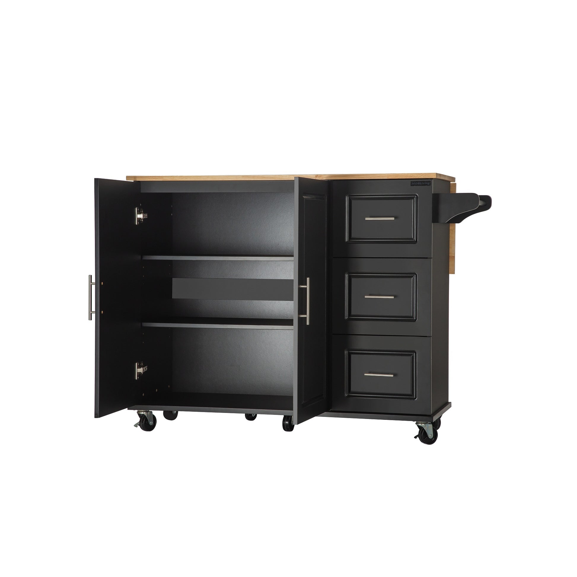 Kitchen Island & Kitchen Cart, Mobile Kitehcn Island black-mdf