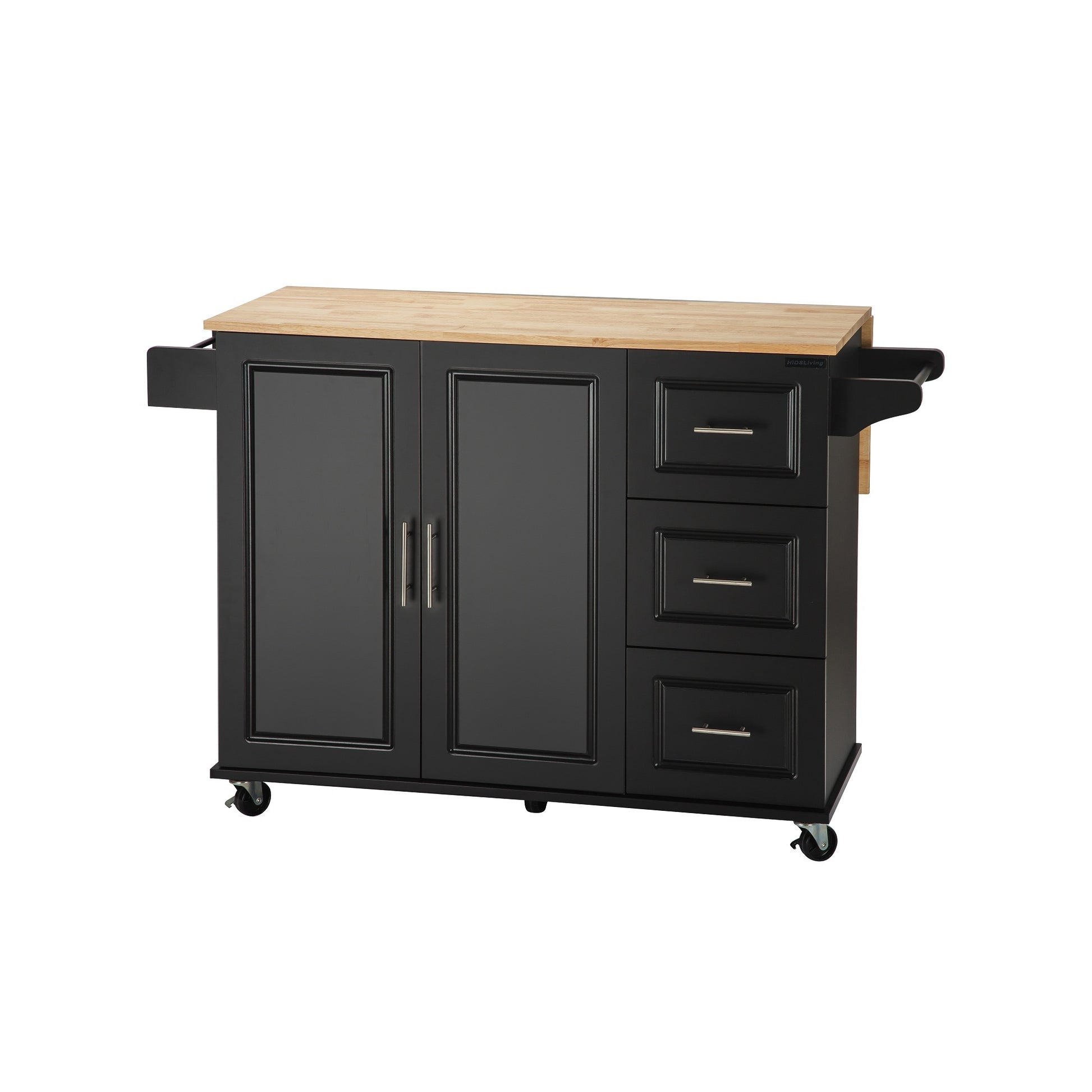 Kitchen Island & Kitchen Cart, Mobile Kitehcn Island black-mdf