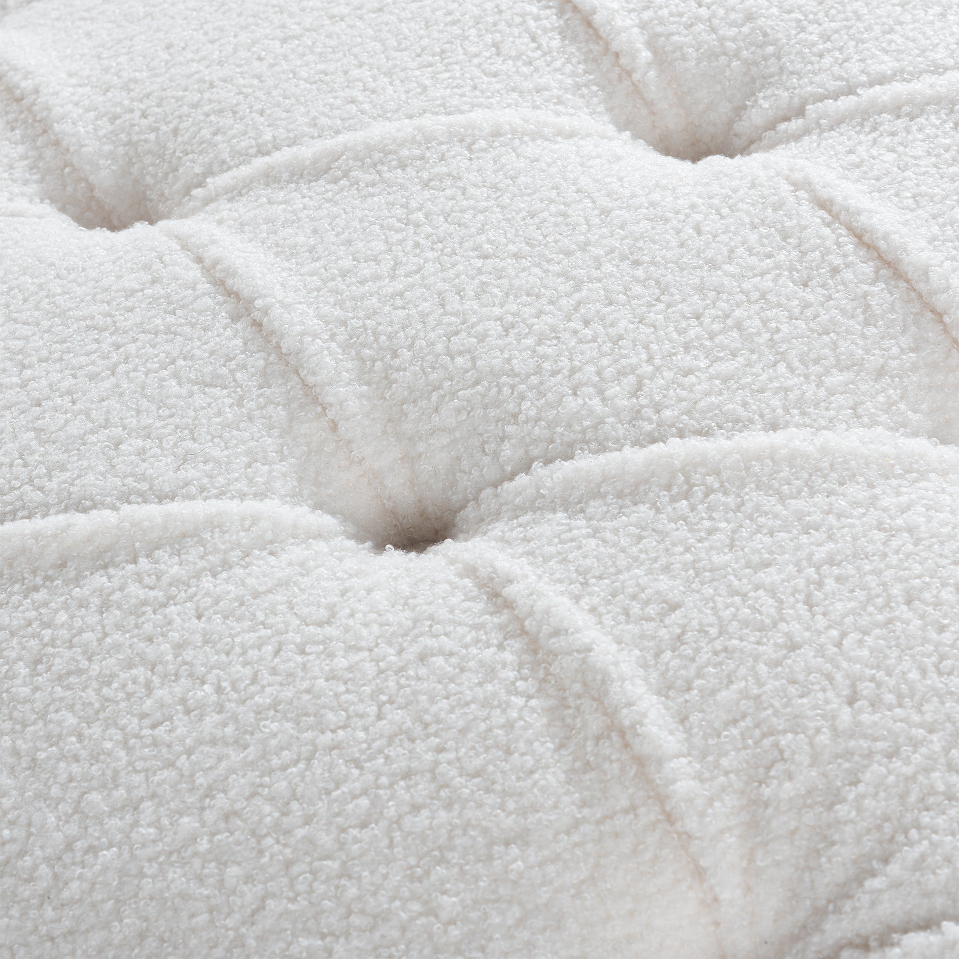 Tufted Armless Chaise Lounge White Fabric