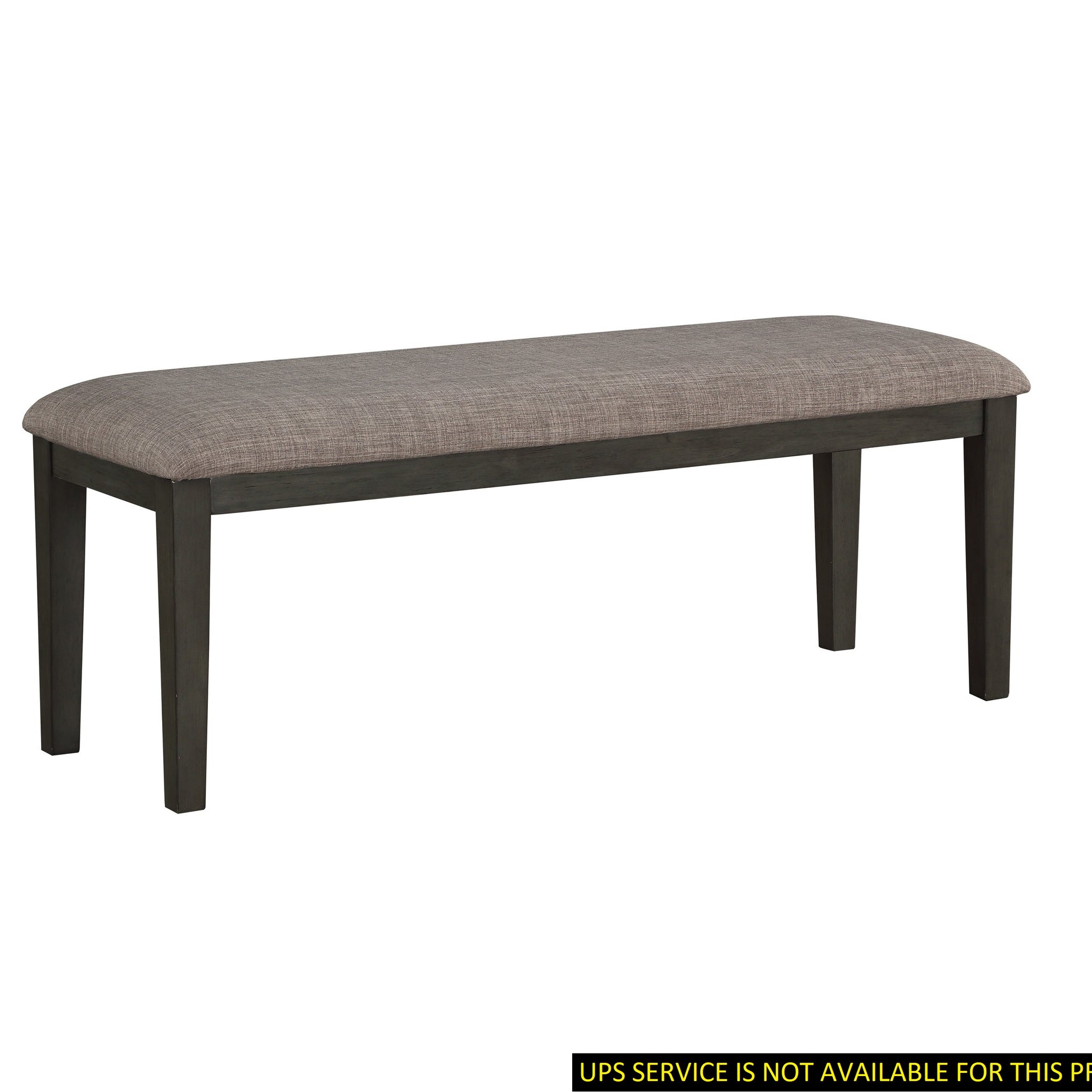 Transitional Look Gray Finish Wood Framed 1Pc Bench Fabric Upholstered Seat Casual Dining Furniture Gray Dining Room Transitional Wood