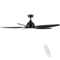 60 In Intergrated Led Ceiling Fan Lighting With Black Abs Blade Black Abs