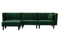 Reversible Sectional Sofa Sleeper With 2 Pillows Dark Green Velvet Dark Green Velvet