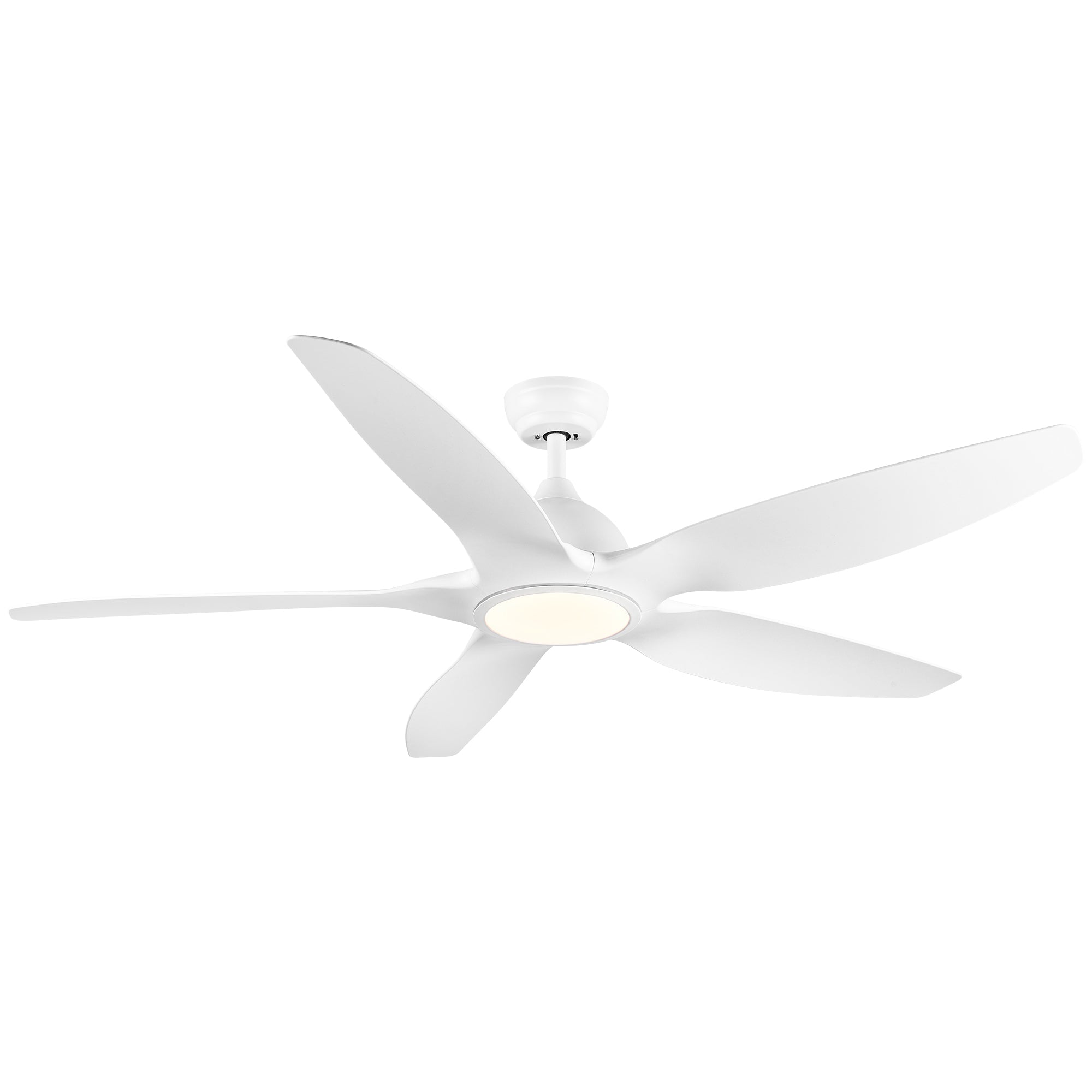 Modern 60 In Intergrated LED Ceiling Fan Lighting with white-abs