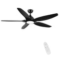 60 In Intergrated Led Ceiling Fan Lighting With Black Abs Blade Black Abs