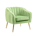 Velvet Accent Chair With Ottoman, Modern Tufted Barrel Chair Ottoman Set For Living Room Bedroom, Golden Finished, Grass Green Grass Green Foam Velvet