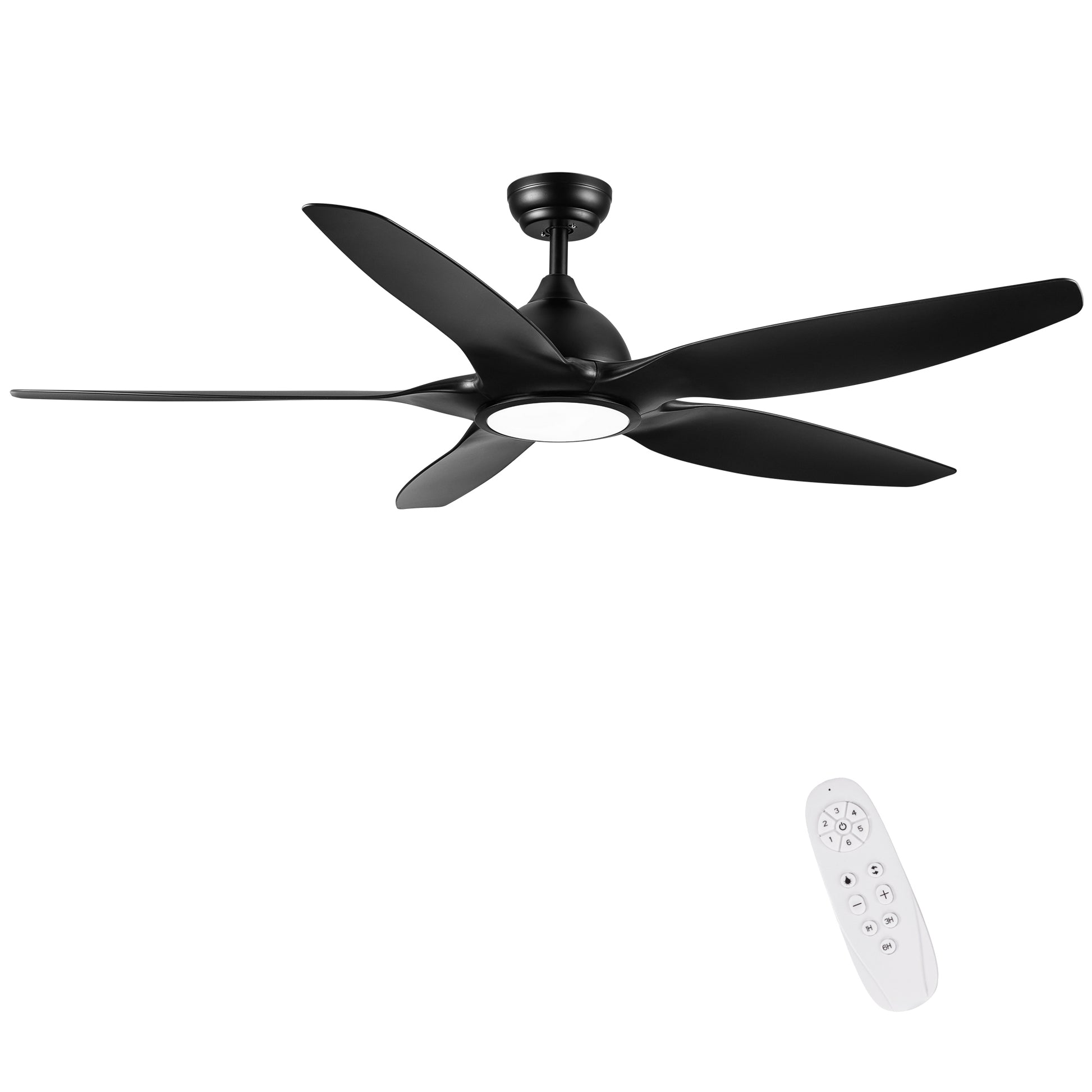 60 In Intergrated Led Ceiling Fan Lighting With Black Abs Blade Black Abs