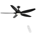 60 In Intergrated Led Ceiling Fan Lighting With Black Abs Blade Black Abs