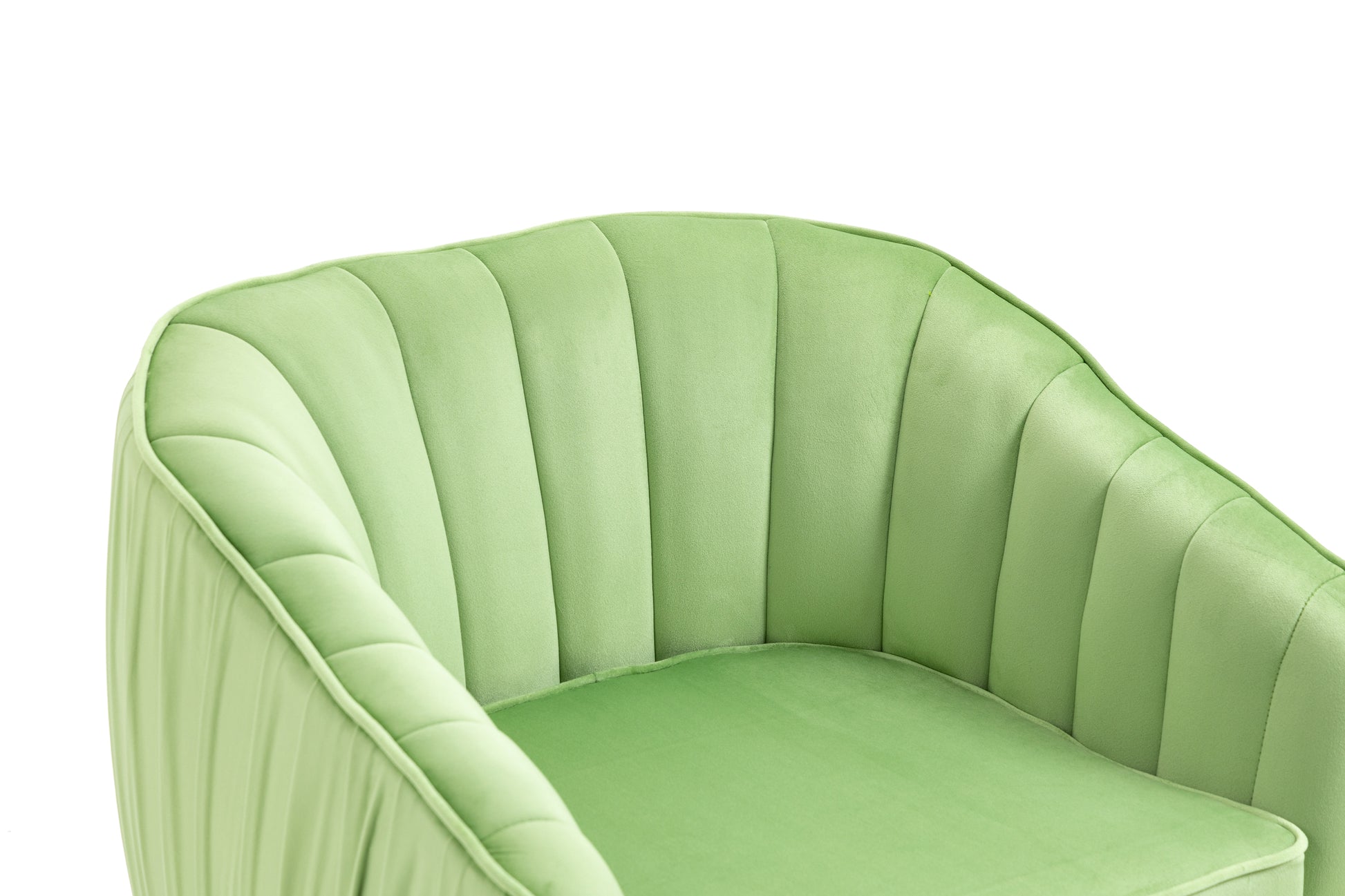 Velvet Accent Chair With Ottoman, Modern Tufted Barrel Chair Ottoman Set For Living Room Bedroom, Golden Finished, Grass Green Grass Green Foam Velvet