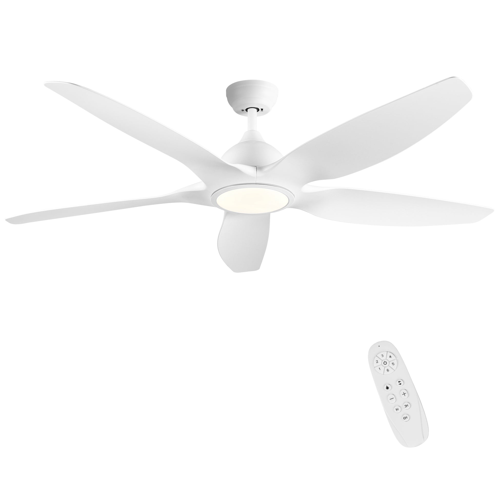 Modern 60 In Intergrated Led Ceiling Fan Lighting With White Abs Blade White Abs