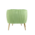 Velvet Accent Chair With Ottoman, Modern Tufted Barrel Chair Ottoman Set For Living Room Bedroom, Golden Finished, Grass Green Grass Green Foam Velvet