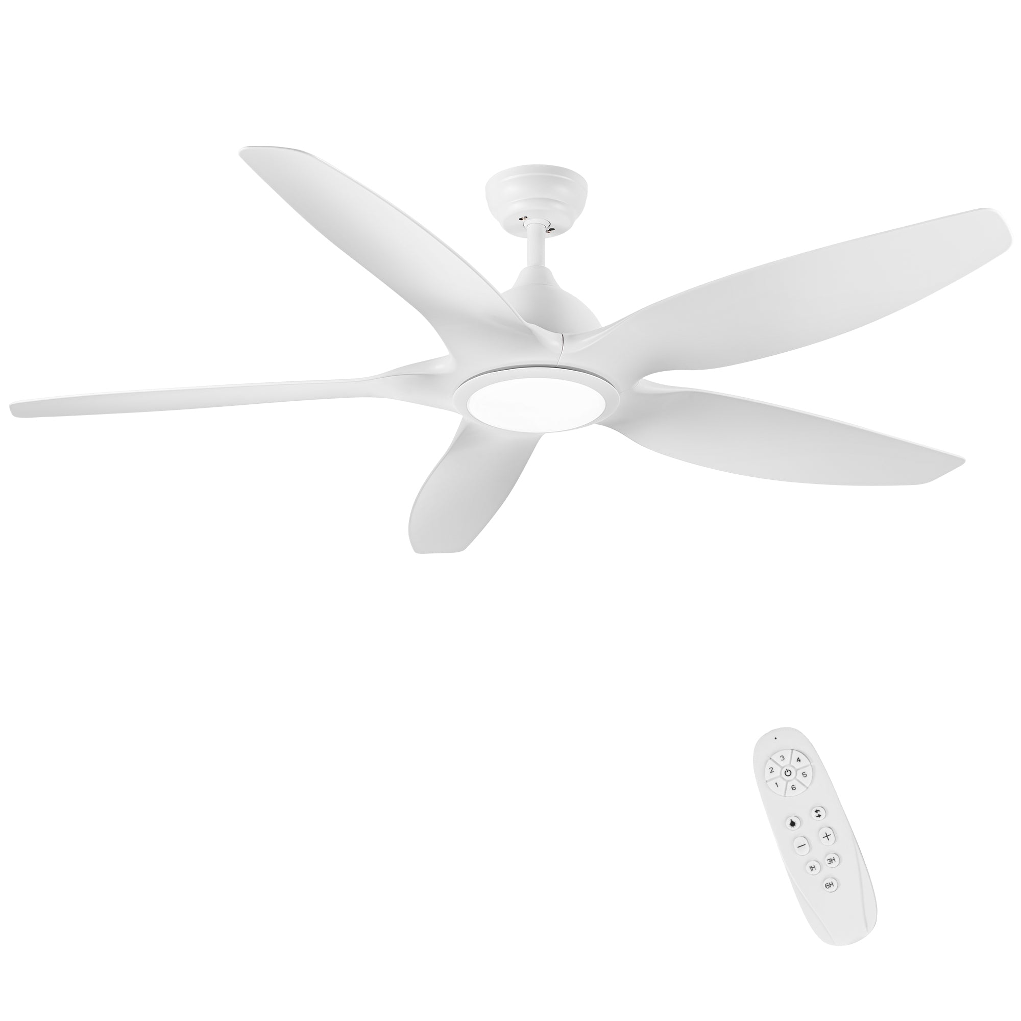 Modern 60 In Intergrated LED Ceiling Fan Lighting with white-abs