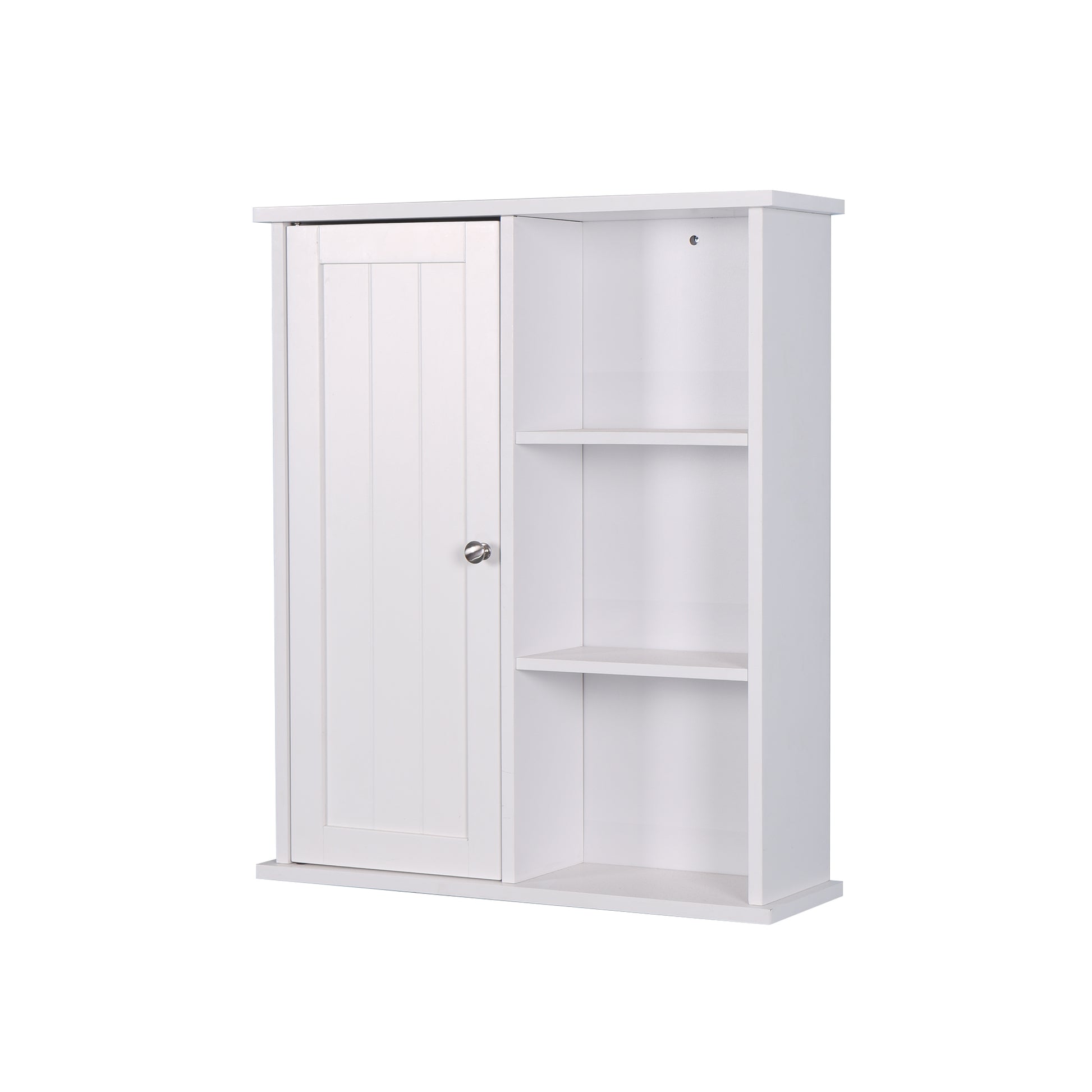 Wall Mount Medicine Cabinet With A Door, Wooden Bathroom Storage Cabinet With Adjustable Shelf White Mdf