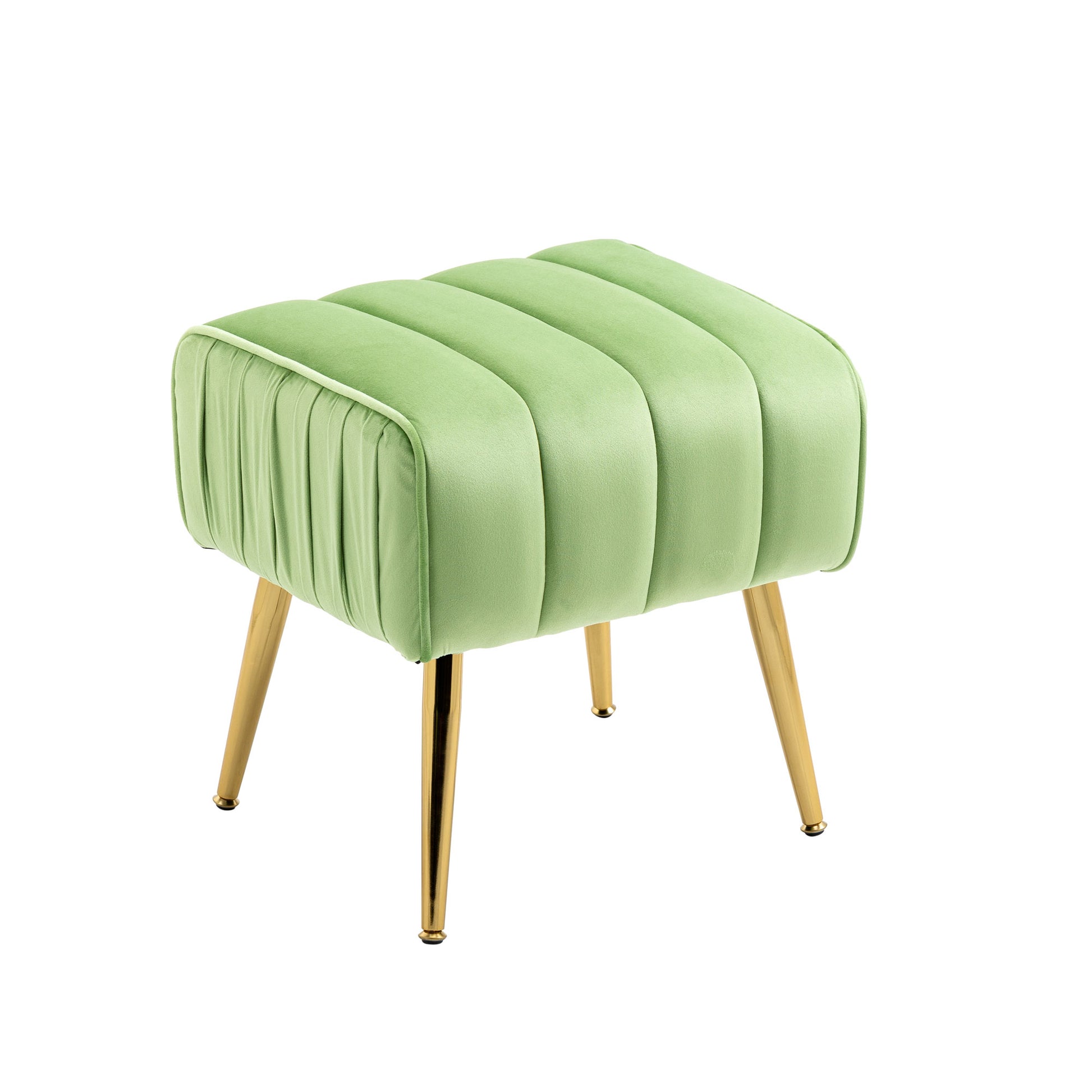 Velvet Accent Chair With Ottoman, Modern Tufted Barrel Chair Ottoman Set For Living Room Bedroom, Golden Finished, Grass Green Grass Green Foam Velvet