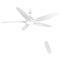 Modern 60 In Intergrated Led Ceiling Fan Lighting With White Abs Blade White Abs