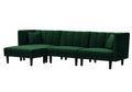 Reversible Sectional Sofa Sleeper With 2 Pillows Dark Green Velvet Dark Green Velvet