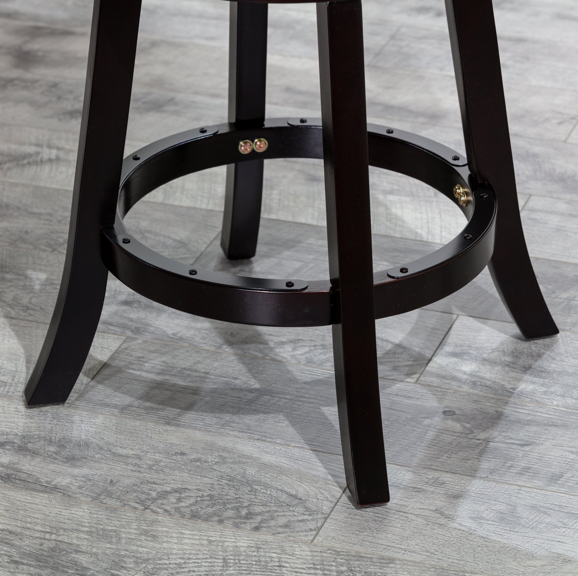24" Counter Height X Back Swivel Stool, Espresso Finish, Charcoal Fabric Seat Espresso Fabric