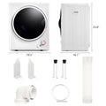 Electric Portable Clothes Dryer, Front Load Laundry white-metal